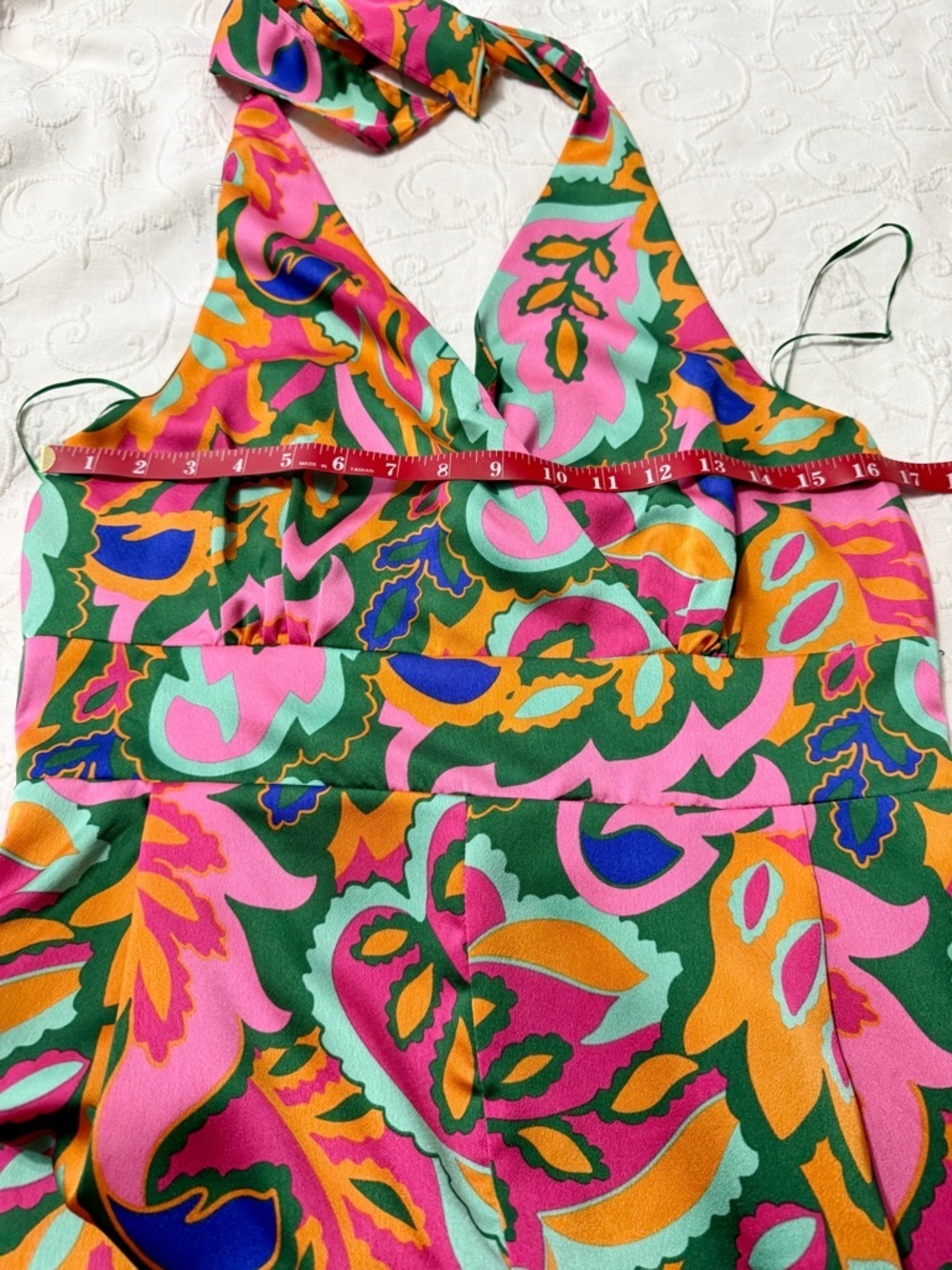 Sugarlips Pink & Green Floral Halter Wide-Leg Jumpsuit - Picture 10 of 15